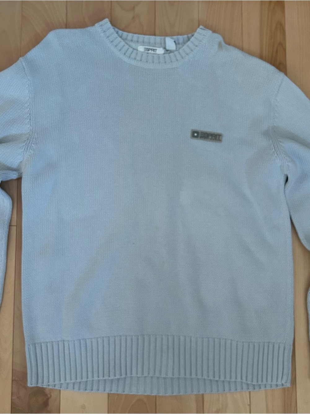 ESPRIT Men's Light Blue Crewneck Knit Sweater